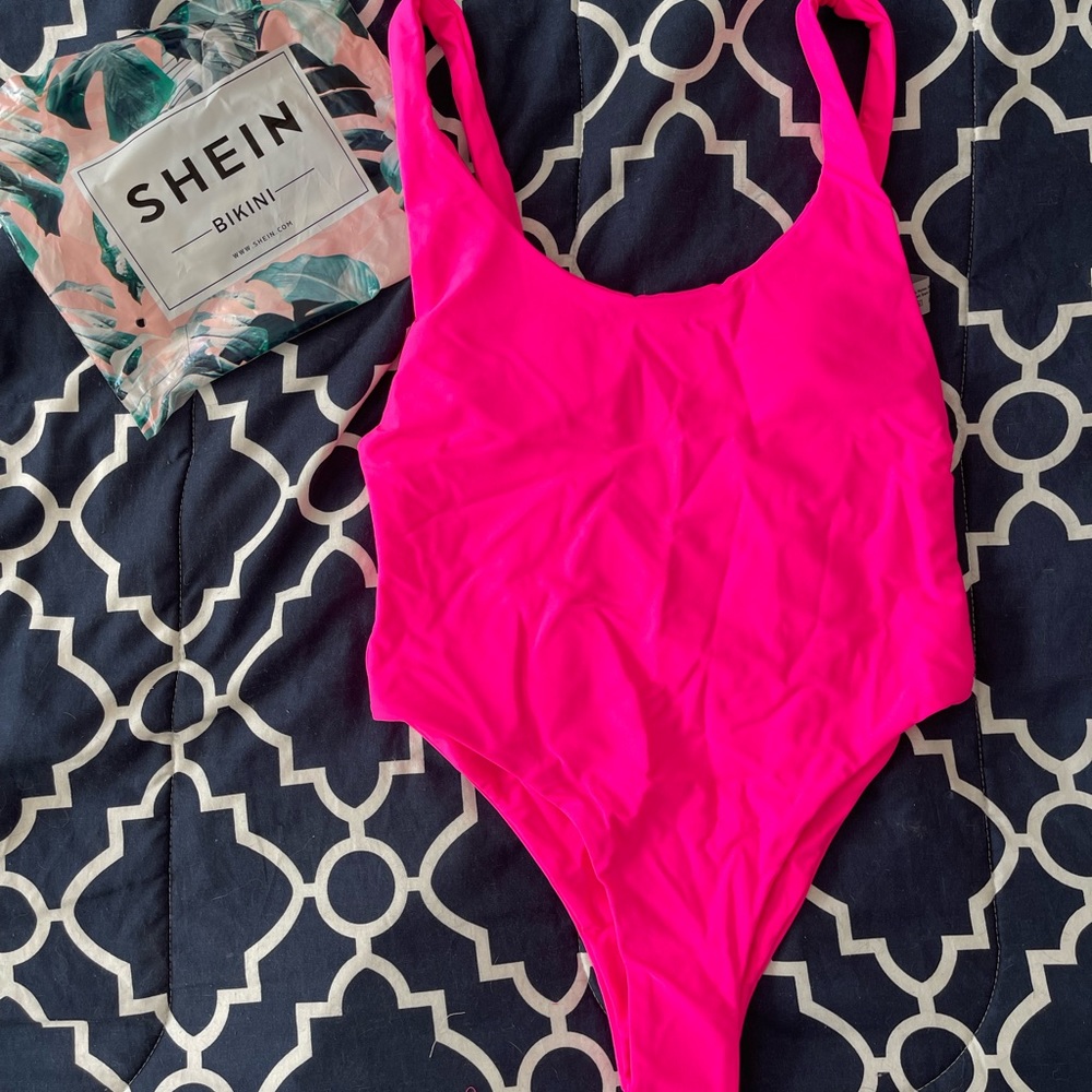 Neon Pink One Piece Swimsuit NEVER WORN